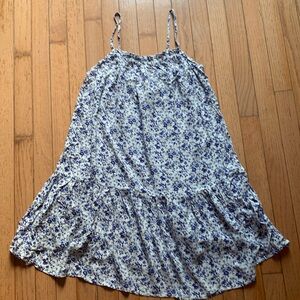 H&M Blue Mini Adjustable Blue Floral Dress